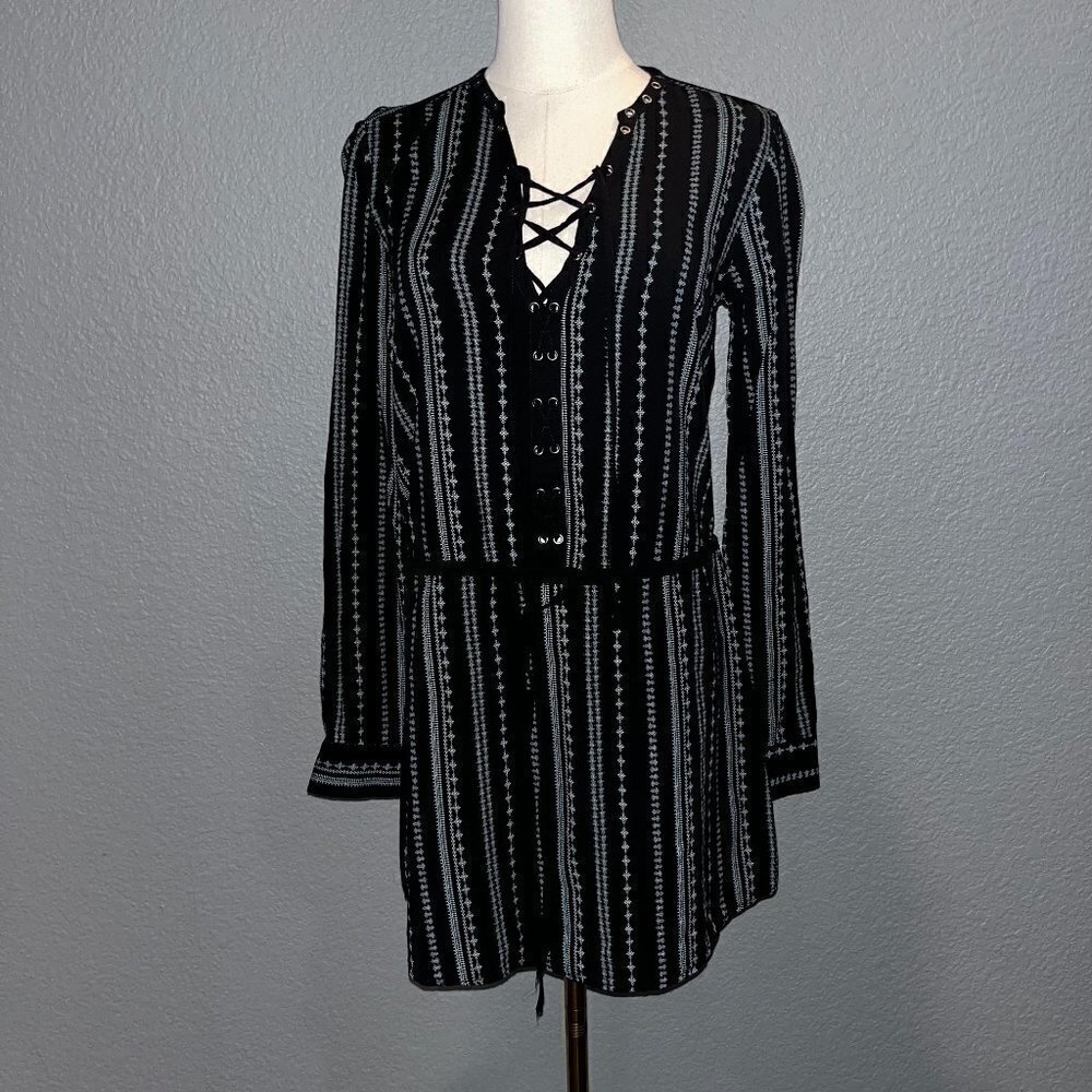 Black and White Striped Women's Dress